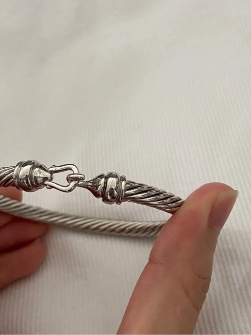 David Yurman Twisted Silver Bracelet 5mm - Picture 6 of 7